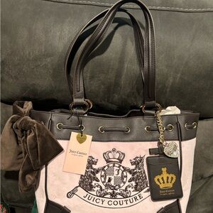 Juicy Couture Pink and Brown Tote Bag